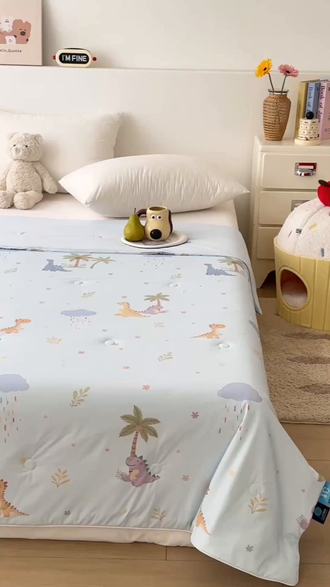 91家纺网 家纺一手货源 找家纺 岚司羽 2026新款卡通锦氨凉感夏被系列 小恐龙快乐假期