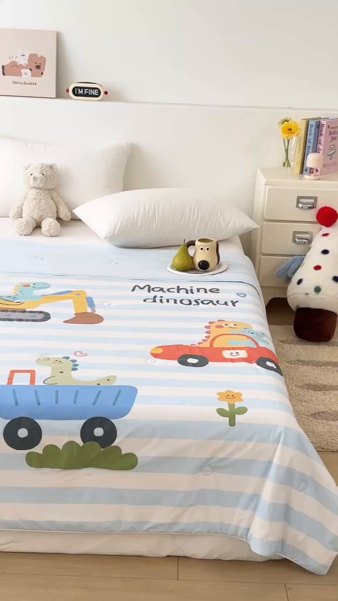 91家纺网 家纺一手货源 找家纺 岚司羽 2026新款卡通锦氨凉感夏被系列 小恐龙挖掘队