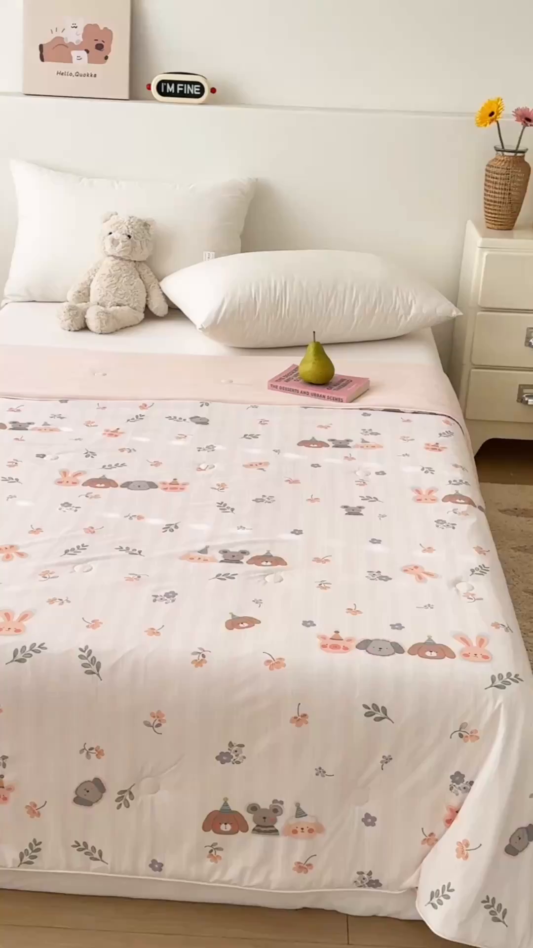 91家纺网 家纺一手货源 找家纺 岚司羽 2026新款卡通锦氨凉感夏被系列 生日派对-粉
