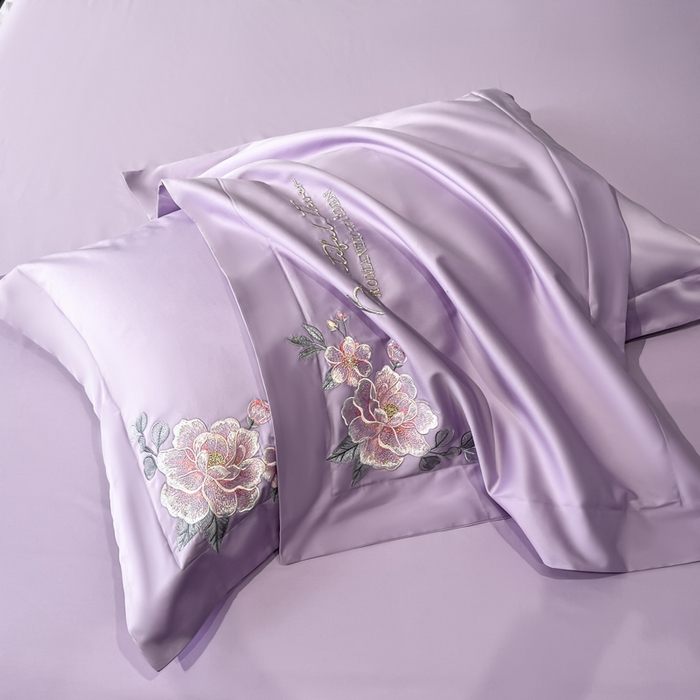 91家纺网 家纺一手货源 找家纺 （总）润锦云 2026新款A类亲肤棉精品刺绣四件套-山茶花系列