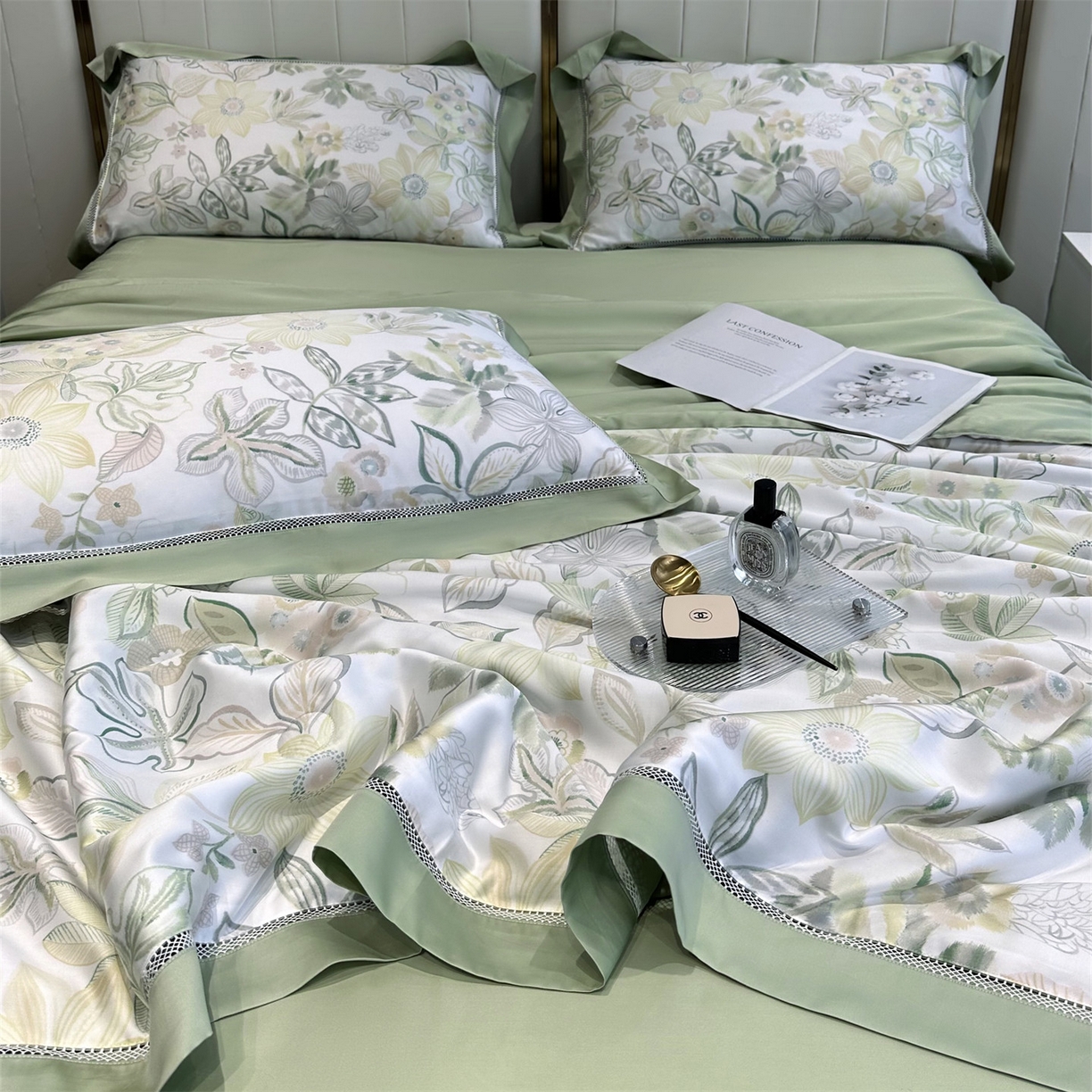 91家纺网 家纺一手货源 找家纺 岚司羽 2026春夏新款60天丝夏被四件套夏凉被空调被系列 茯苓