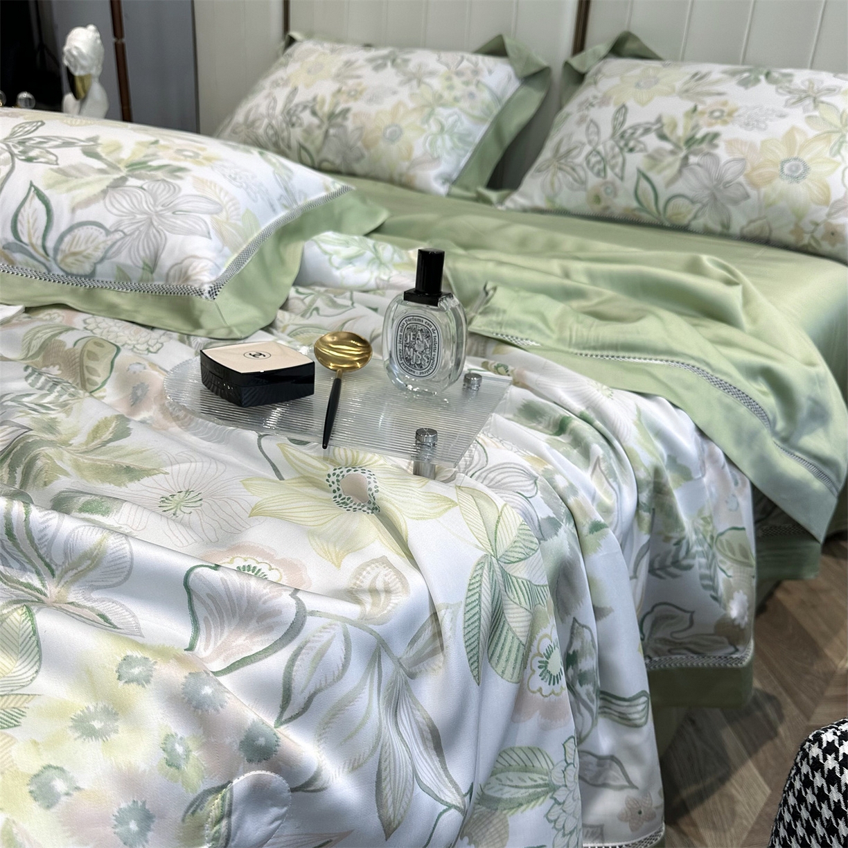 91家纺网 家纺一手货源 找家纺 岚司羽 2026春夏新款60天丝夏被四件套夏凉被空调被系列 茯苓