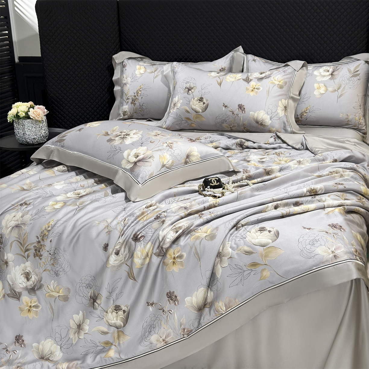 91家纺网 家纺一手货源 找家纺 岚司羽 2026春夏新款60天丝夏被四件套夏凉被空调被系列 芷兰