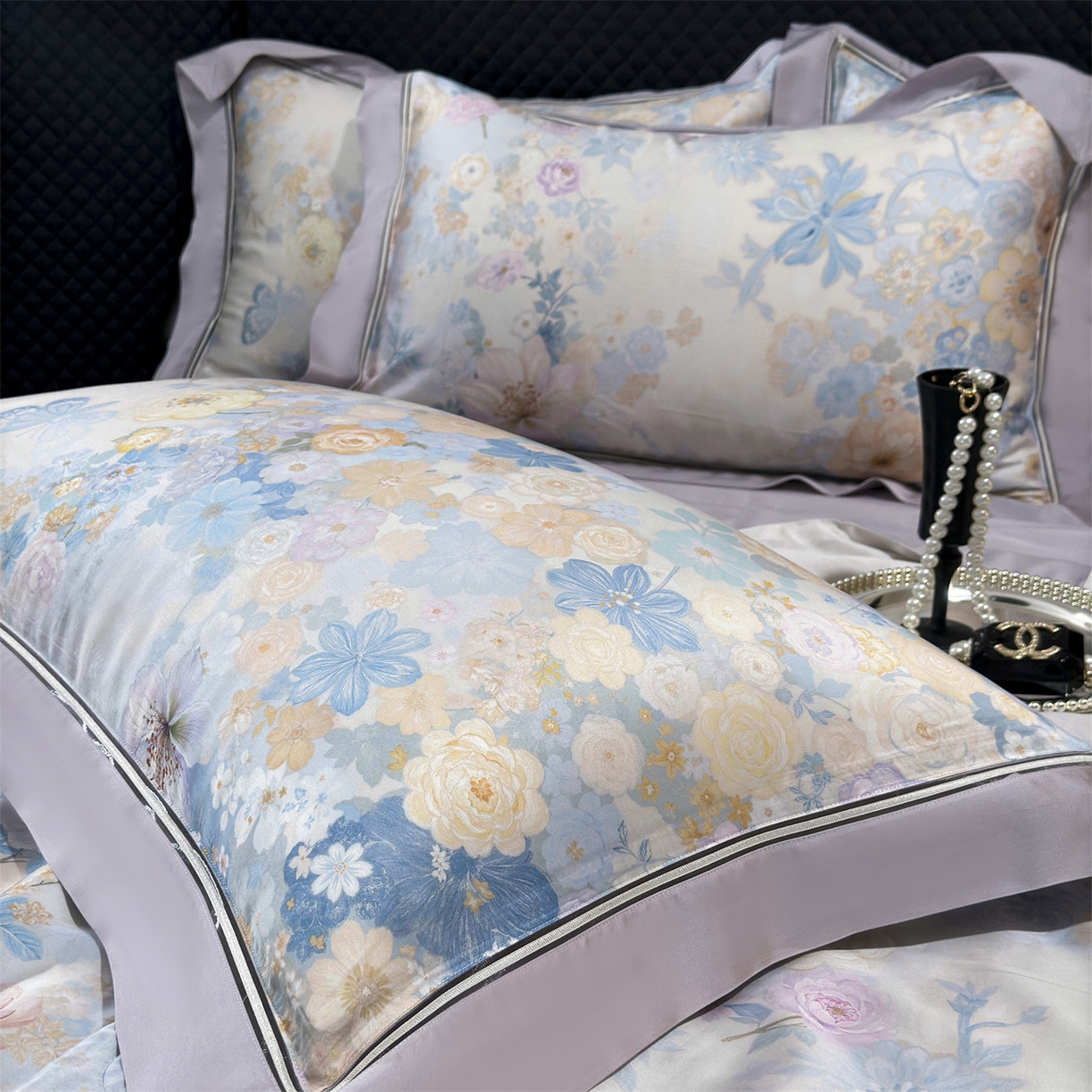 91家纺网 家纺一手货源 找家纺 岚司羽 2026春夏新款60天丝夏被四件套夏凉被空调被系列 晨曦