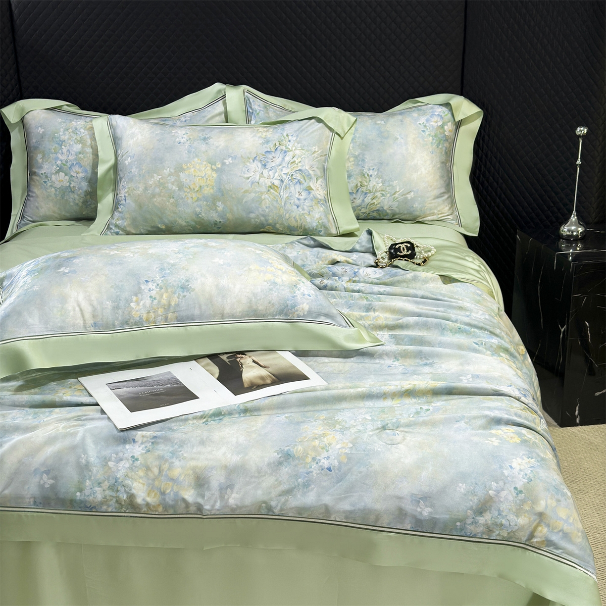 91家纺网 家纺一手货源 找家纺 岚司羽 2026春夏新款60天丝夏被四件套夏凉被空调被系列 晨露