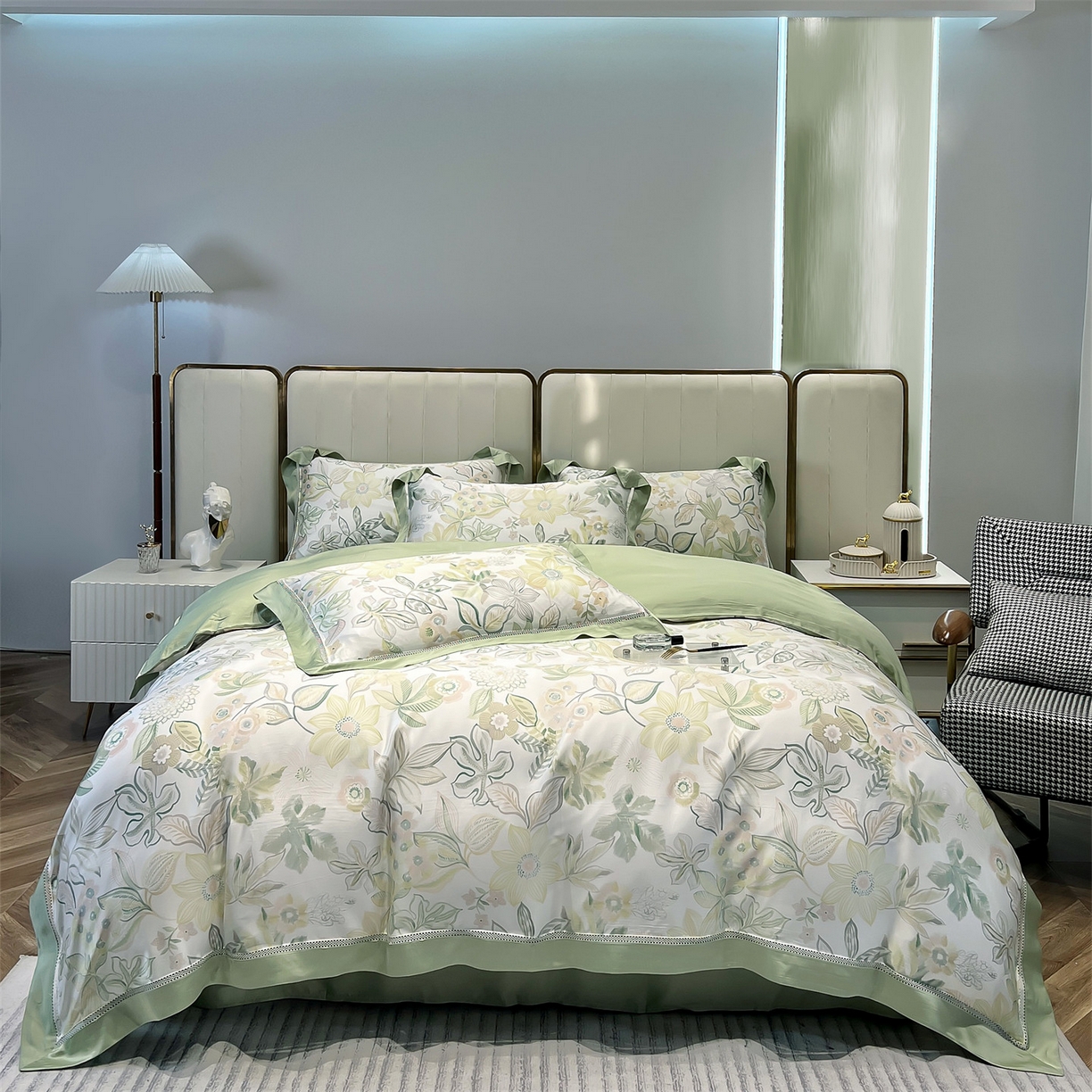 91家纺网 家纺一手货源 找家纺 岚司羽 2026春夏新款60天丝夏被四件套夏凉被空调被系列 茯苓