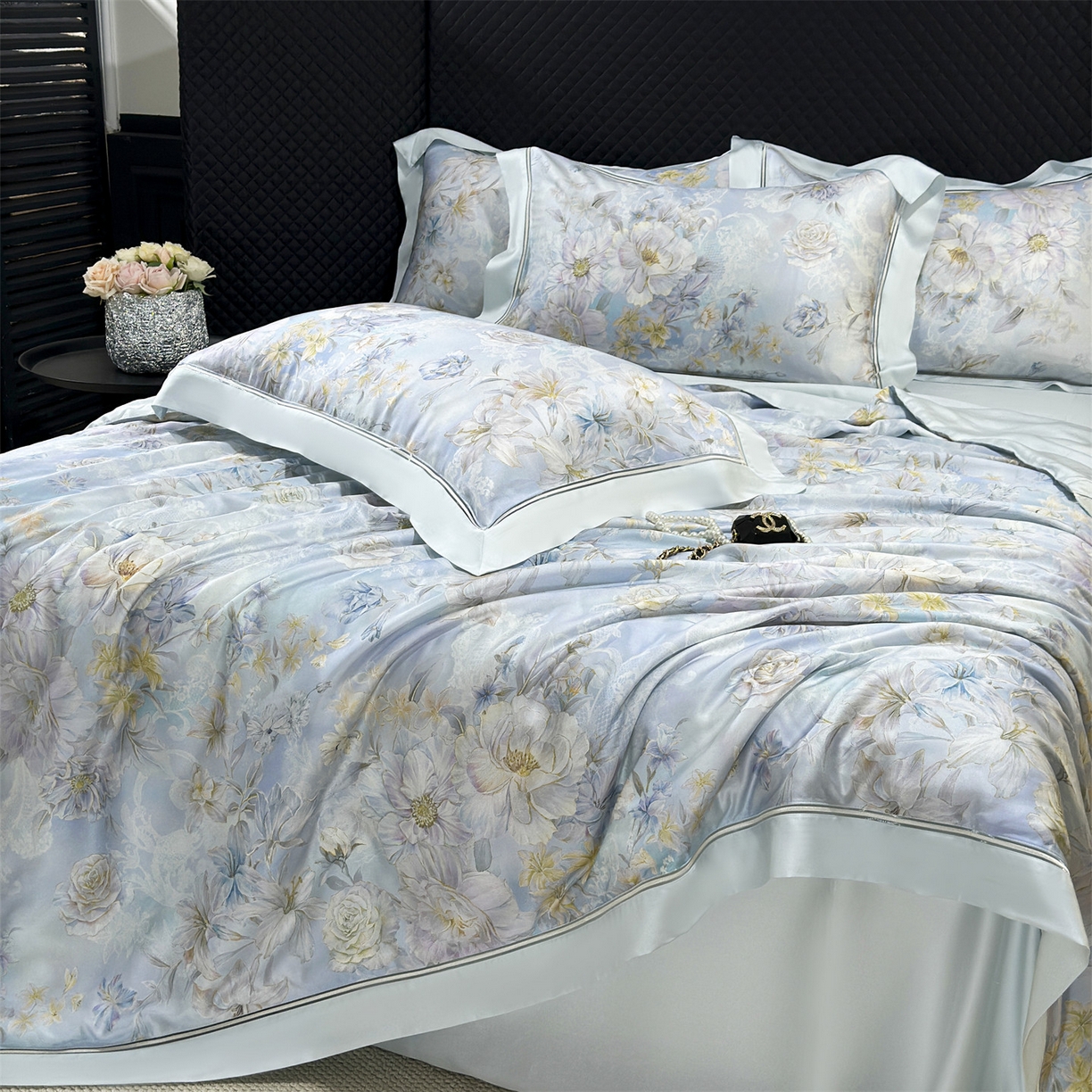 91家纺网 家纺一手货源 找家纺 岚司羽 2026春夏新款60天丝夏被四件套夏凉被空调被系列 汀兰