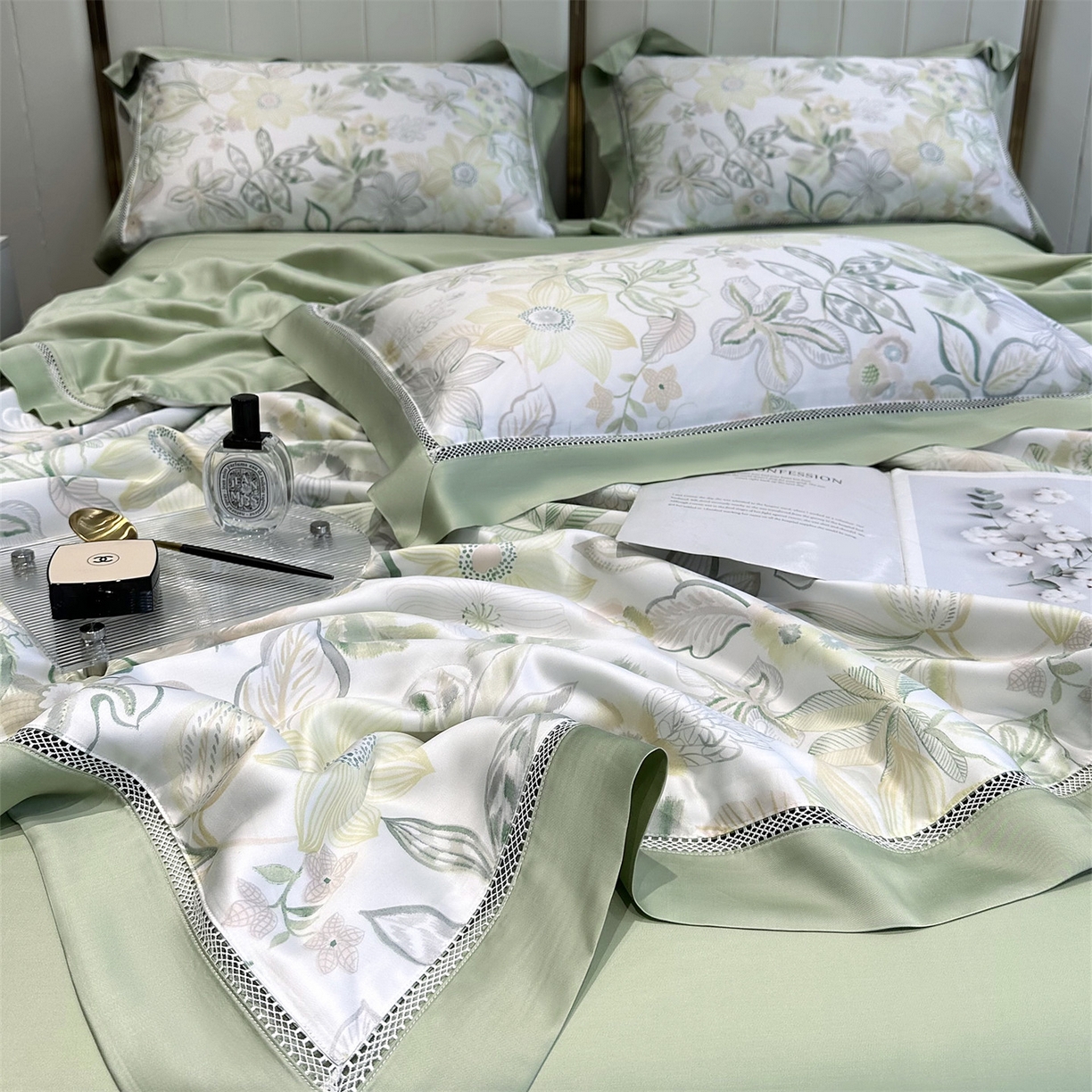 91家纺网 家纺一手货源 找家纺 岚司羽 2026春夏新款60天丝夏被四件套夏凉被空调被系列 茯苓