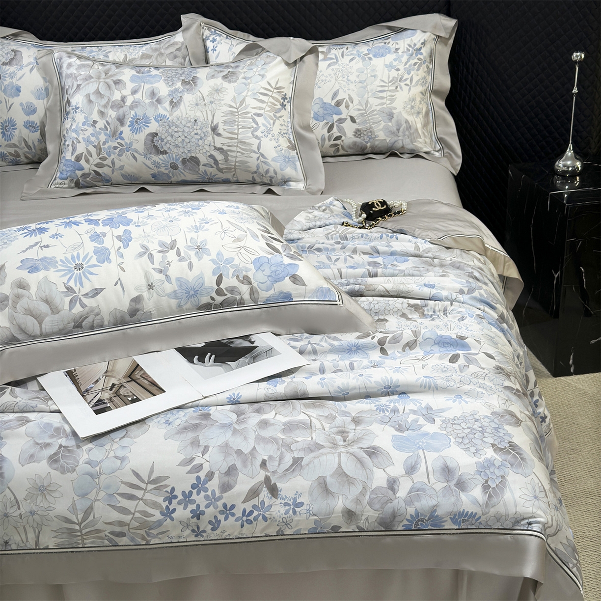 91家纺网 家纺一手货源 找家纺 岚司羽 2026春夏新款60天丝夏被四件套夏凉被空调被系列 清禾