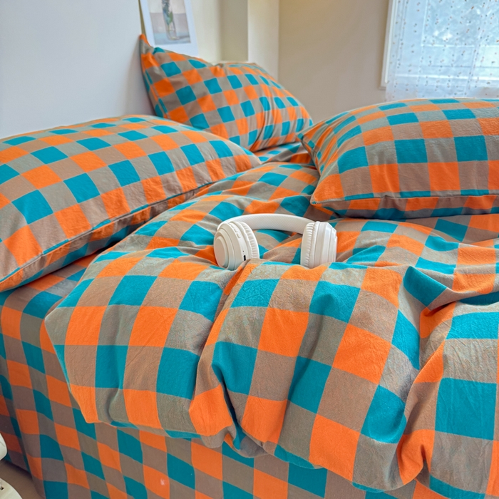 91家纺网 家纺一手货源 找家纺 （总）佑佳家纺 2026新款全棉色织床笠款四件套