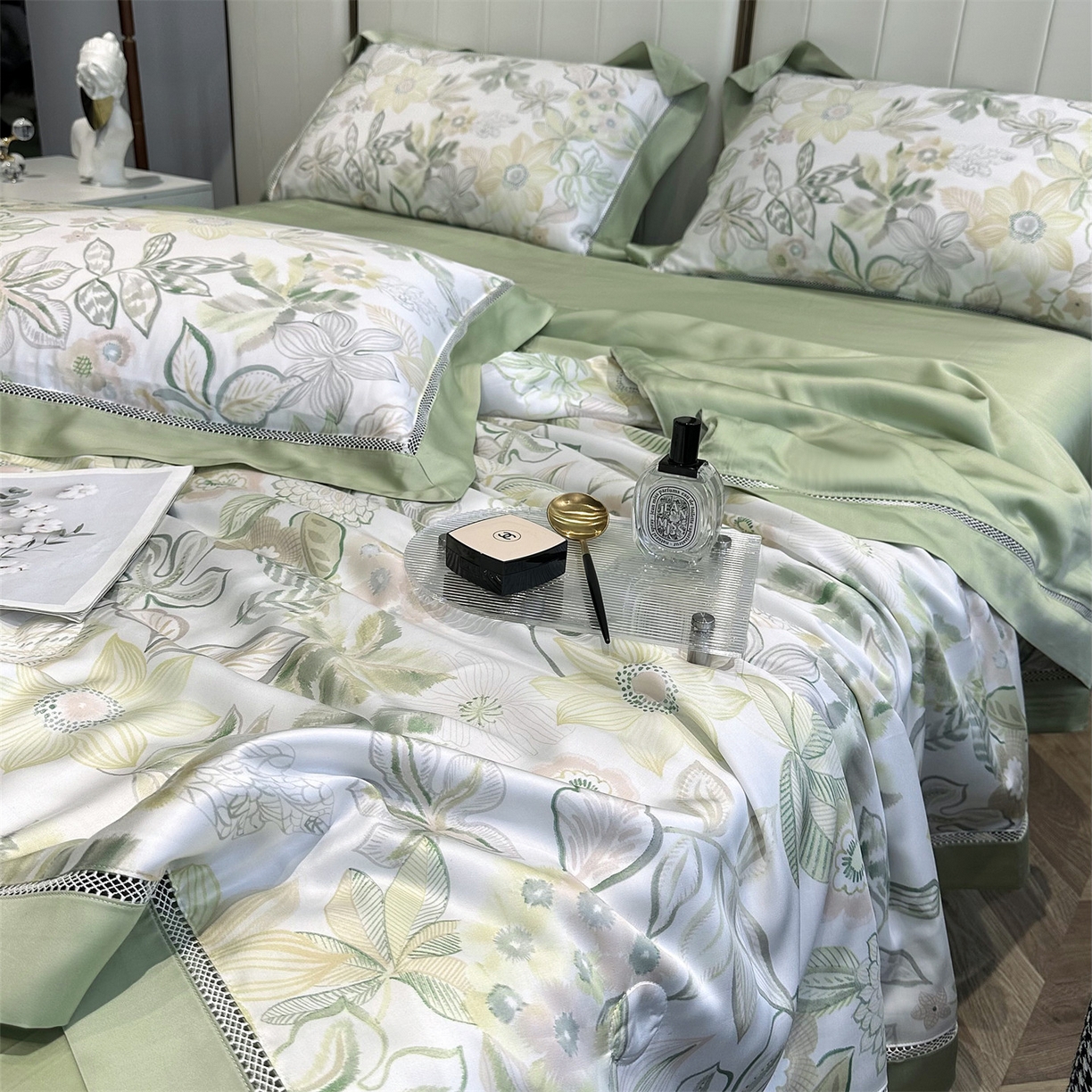 91家纺网 家纺一手货源 找家纺 岚司羽 2026春夏新款60天丝夏被四件套夏凉被空调被系列 茯苓