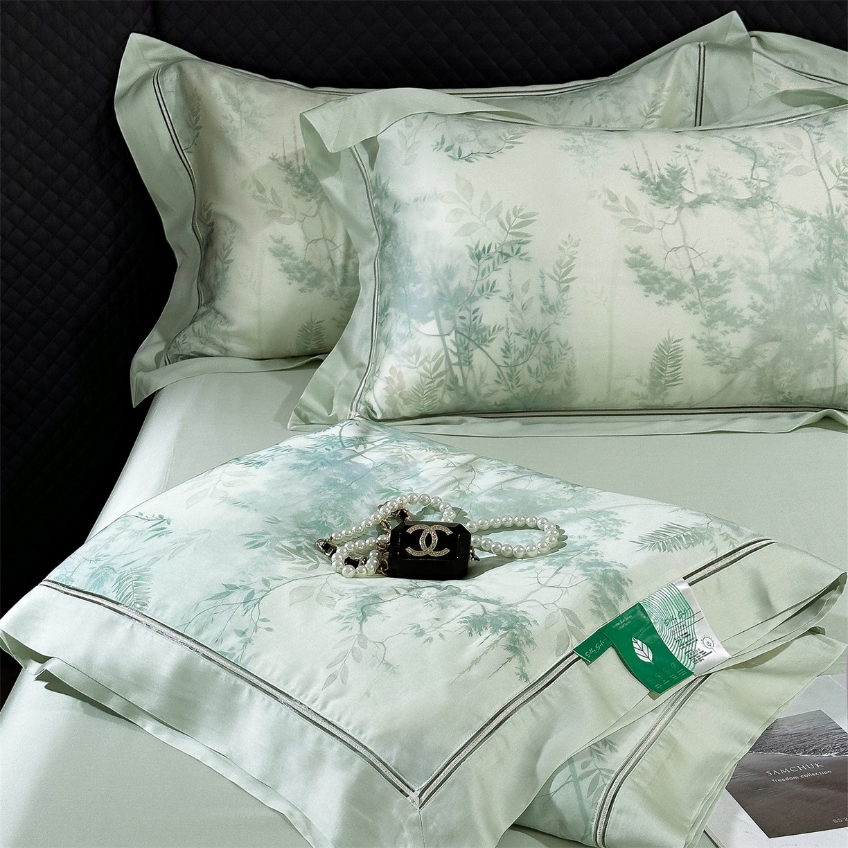 91家纺网 家纺一手货源 找家纺 岚司羽 2026春夏新款60天丝夏被四件套夏凉被空调被系列 望舒竹海