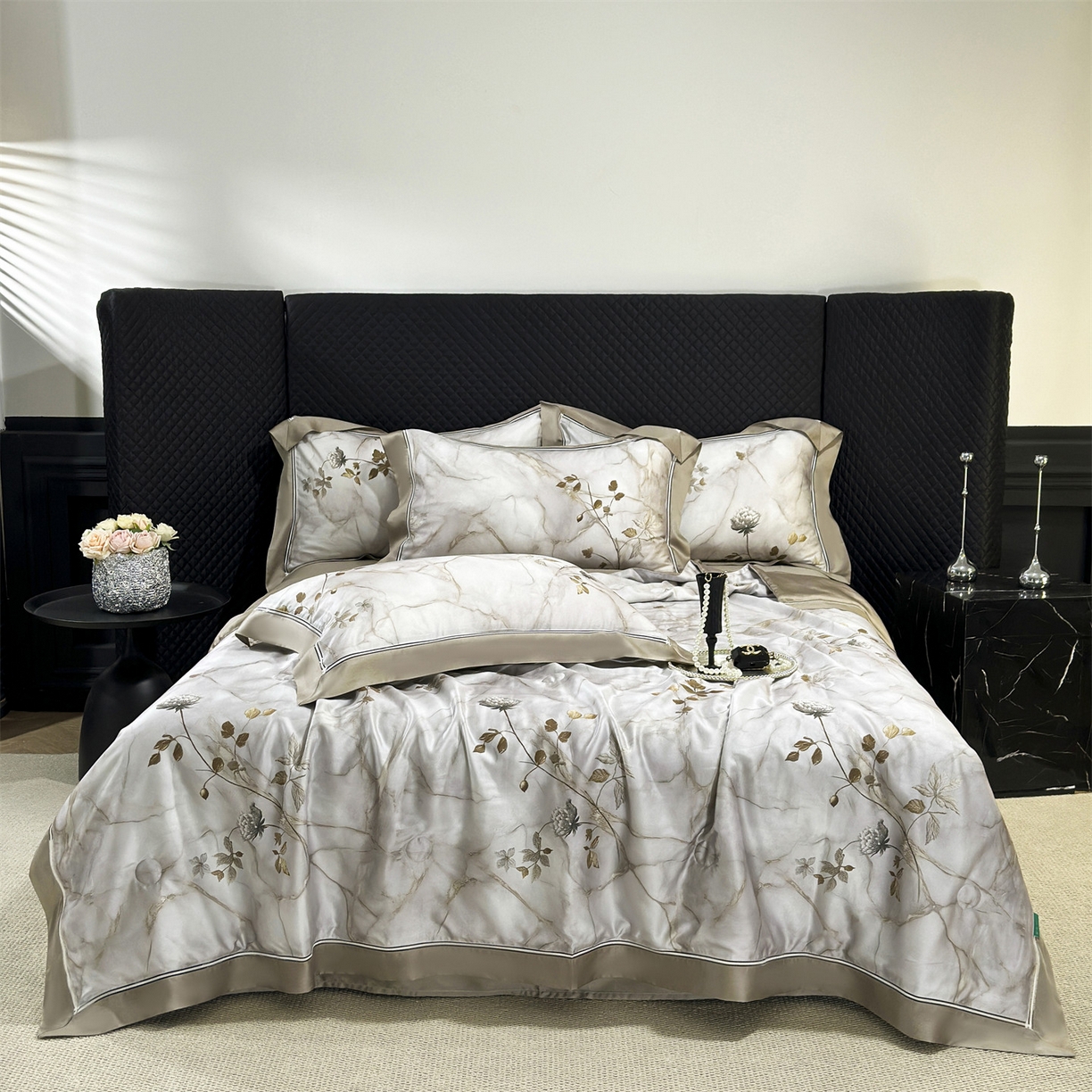 91家纺网 家纺一手货源 找家纺 岚司羽 2026春夏新款60天丝夏被四件套夏凉被空调被系列 春昼