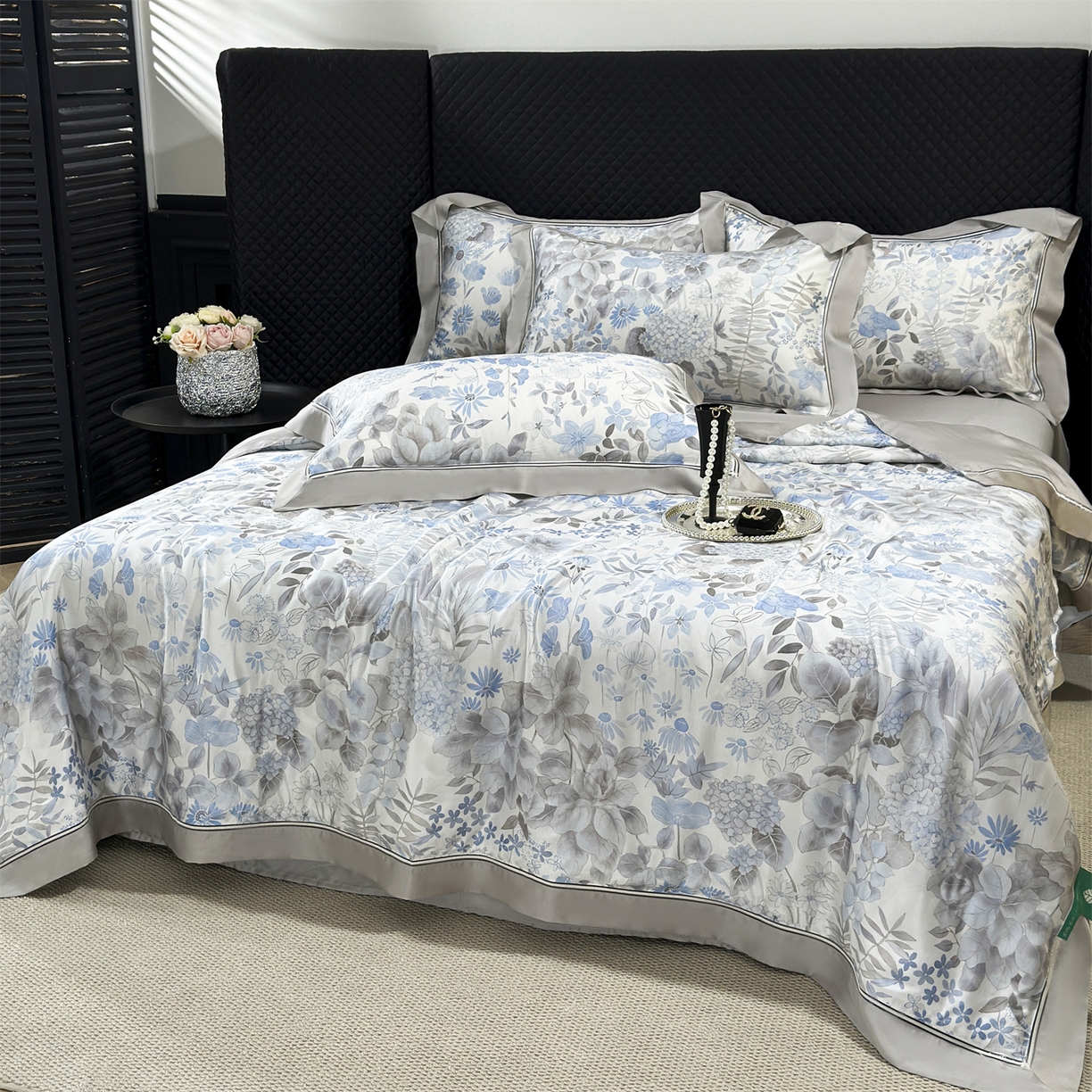 91家纺网 家纺一手货源 找家纺 岚司羽 2026春夏新款60天丝夏被四件套夏凉被空调被系列 清禾