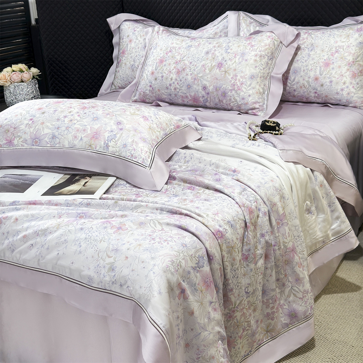 91家纺网 家纺一手货源 找家纺 岚司羽 2026春夏新款60天丝夏被四件套夏凉被空调被系列 菲云