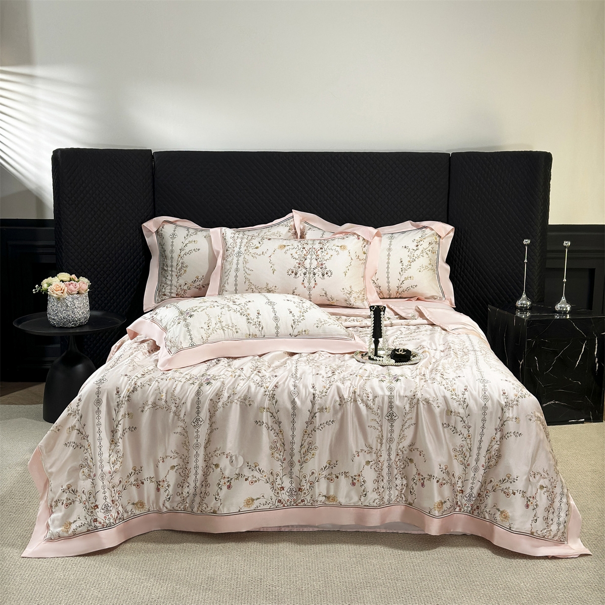 91家纺网 家纺一手货源 找家纺 岚司羽 2026春夏新款60天丝夏被四件套夏凉被空调被系列 栖光