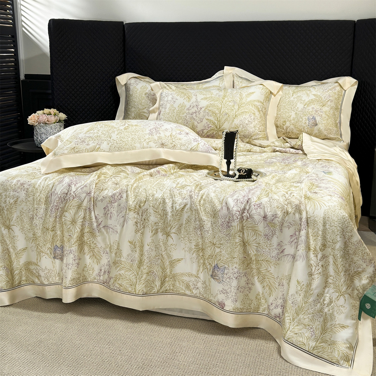 91家纺网 家纺一手货源 找家纺 岚司羽 2026春夏新款60天丝夏被四件套夏凉被空调被系列 山间晚风