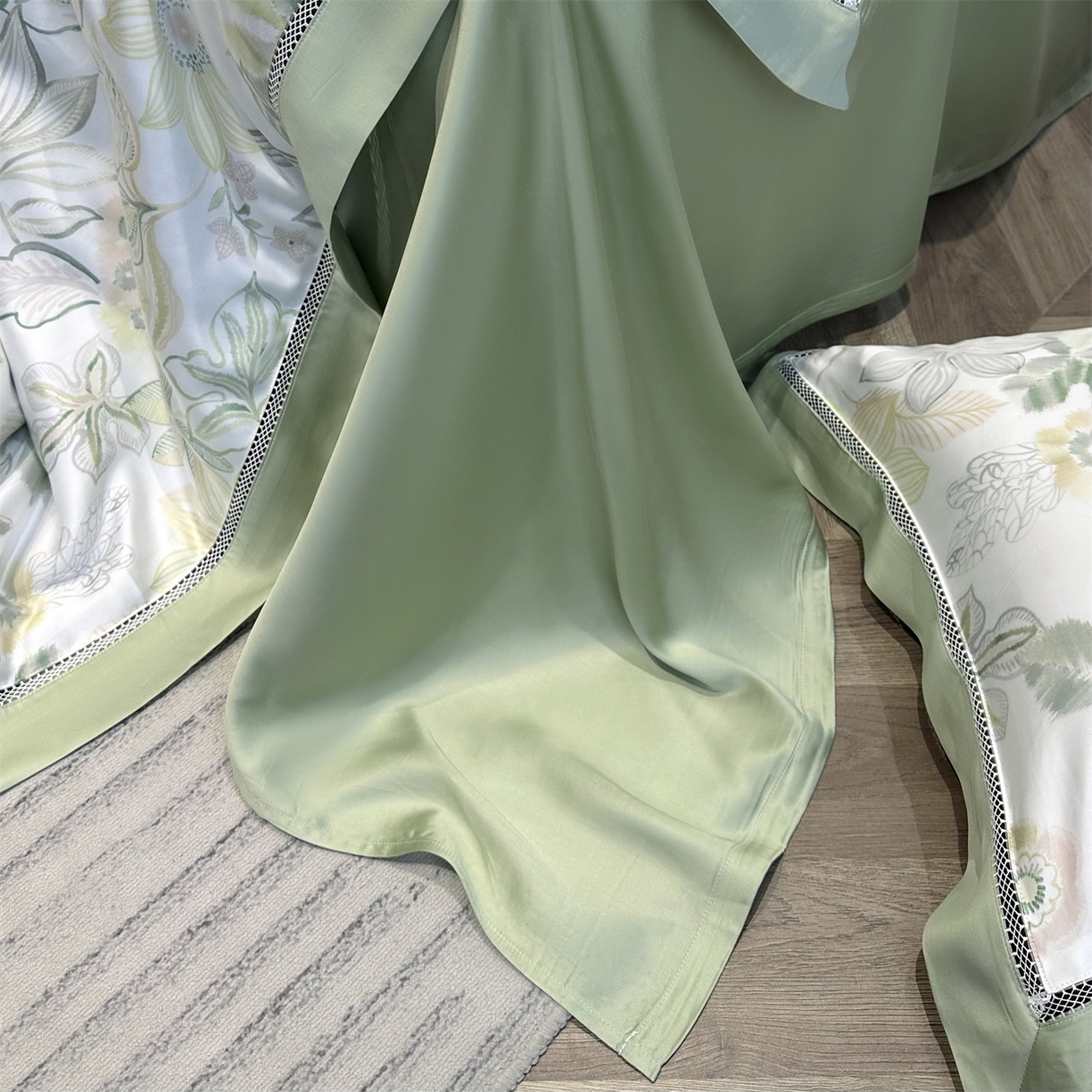 91家纺网 家纺一手货源 找家纺 岚司羽 2026春夏新款60天丝夏被四件套夏凉被空调被系列 茯苓