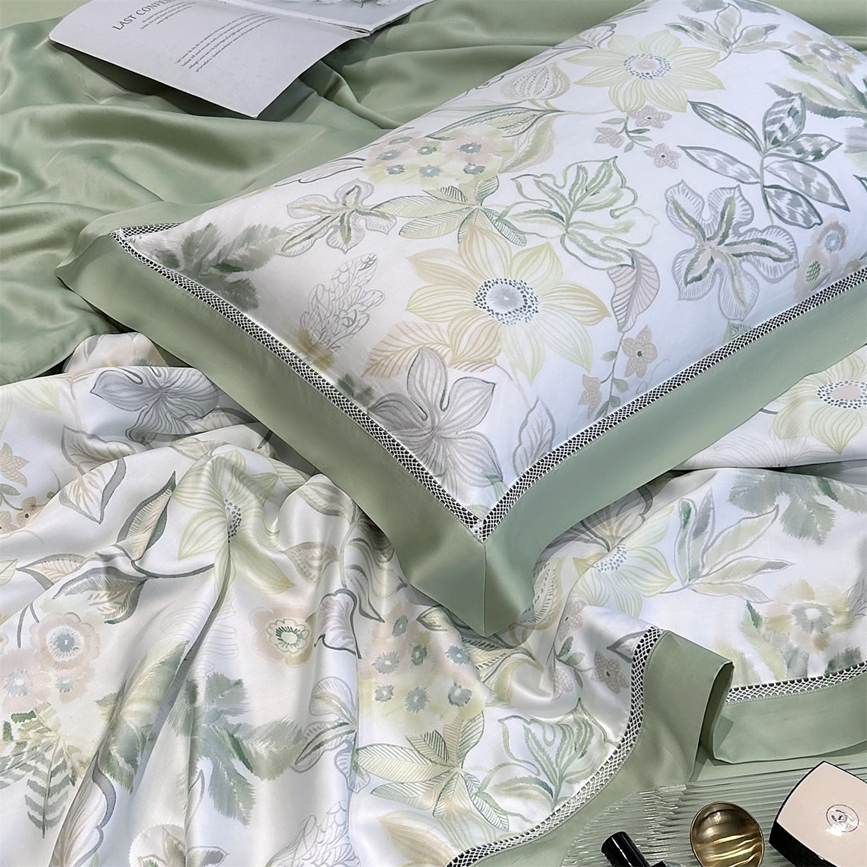 91家纺网 家纺一手货源 找家纺 岚司羽 2026春夏新款60天丝夏被四件套夏凉被空调被系列 茯苓