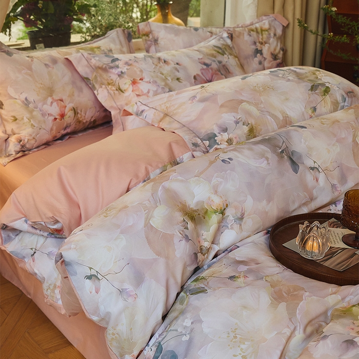 91家纺网 家纺一手货源 找家纺 润锦云 2026春夏新款全棉纯棉13372数码印花四件套 清香悠悠-绿