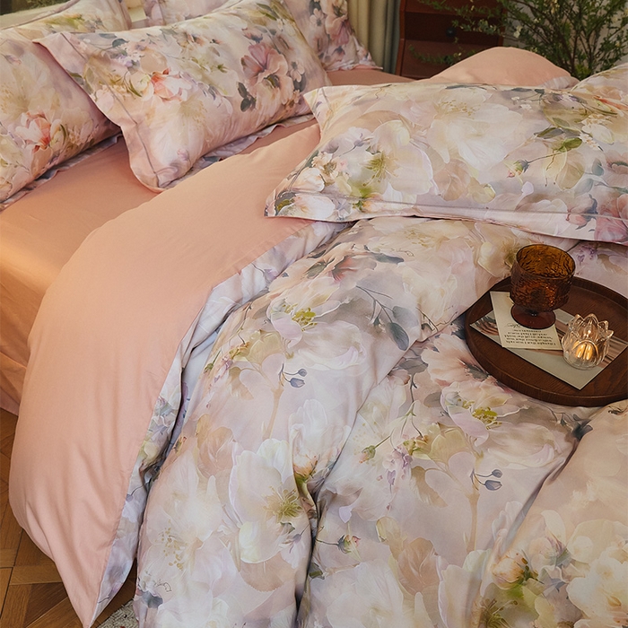 91家纺网 家纺一手货源 找家纺 润锦云 2026春夏新款全棉纯棉13372数码印花四件套 清香悠悠-绿