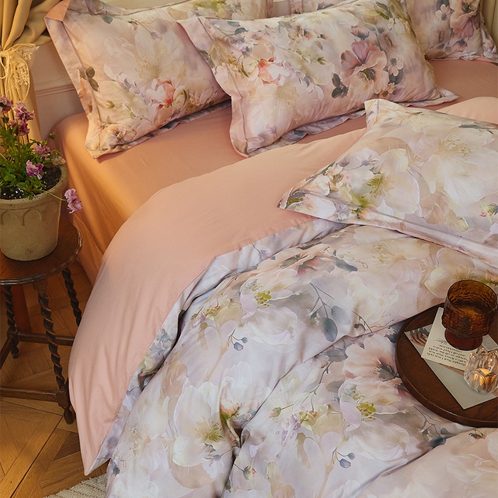 91家纺网 家纺一手货源 找家纺 润锦云 2026春夏新款全棉纯棉13372数码印花四件套 清香悠悠-绿