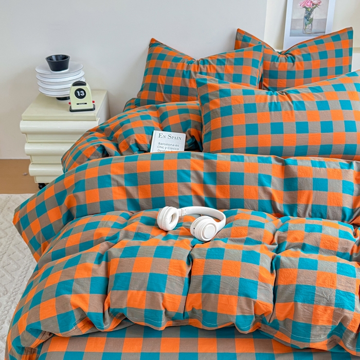 91家纺网 家纺一手货源 找家纺 （总）佑佳家纺 2026新款全棉色织水洗棉四件套