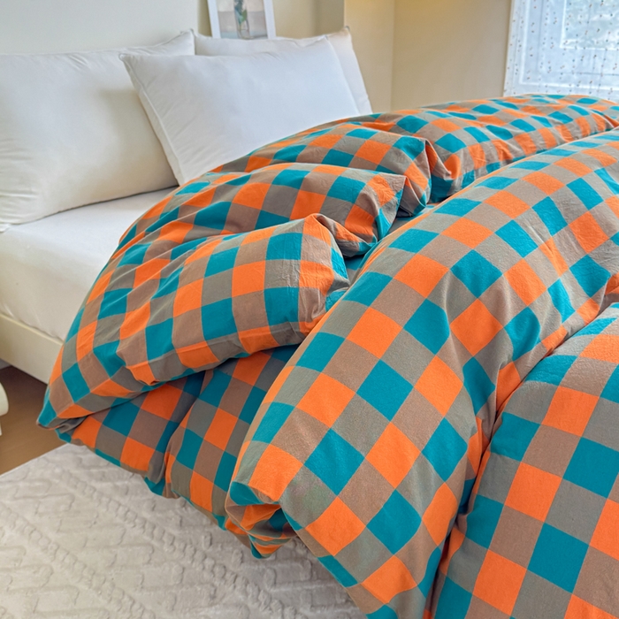 91家纺网 家纺一手货源 找家纺 （总）佑佳家纺 2026新款全棉色织水洗棉四件套