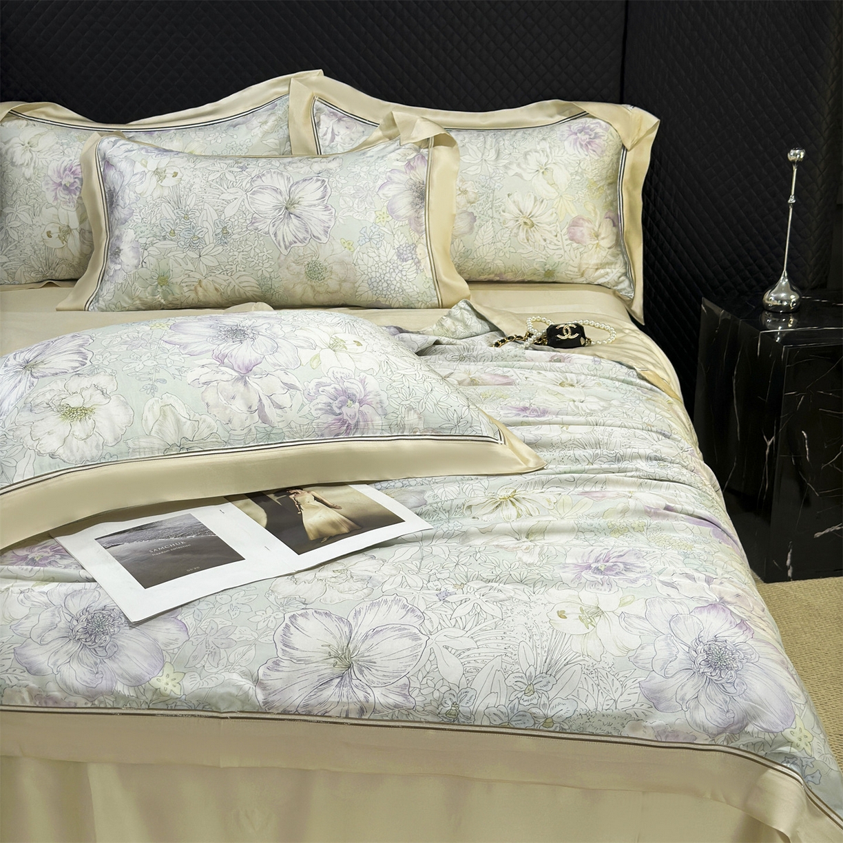 91家纺网 家纺一手货源 找家纺 岚司羽 2026春夏新款60天丝夏被四件套夏凉被空调被系列 慕白