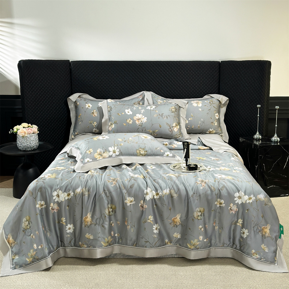 91家纺网 家纺一手货源 找家纺 岚司羽 2026春夏新款60天丝夏被四件套夏凉被空调被系列 苏叶