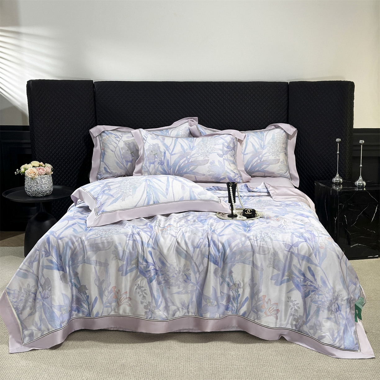 91家纺网 家纺一手货源 找家纺 岚司羽 2026春夏新款60天丝夏被四件套夏凉被空调被系列 森屿白