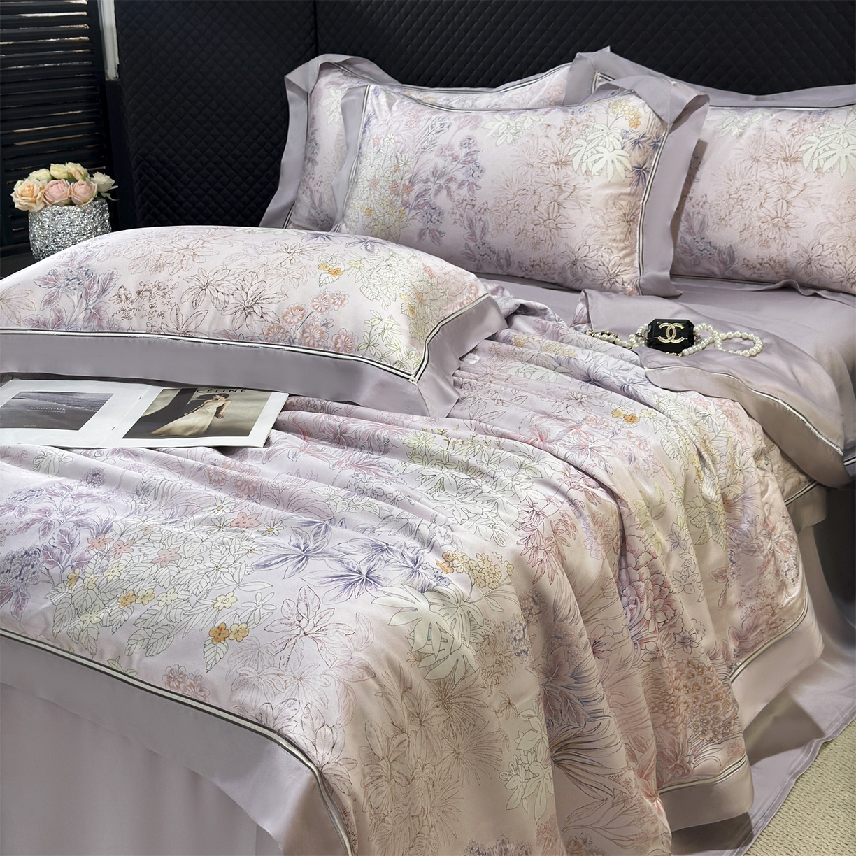 91家纺网 家纺一手货源 找家纺 岚司羽 2026春夏新款60天丝夏被四件套夏凉被空调被系列 知夏