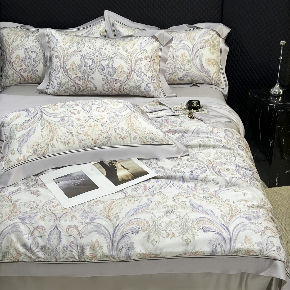 91家纺网 家纺一手货源 找家纺 岚司羽 2026春夏新款60天丝夏被四件套夏凉被空调被系列 槿悦