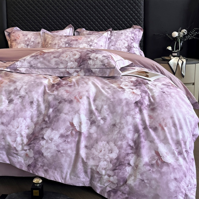 91家纺网 家纺一手货源 找家纺 （总）润锦云 2026新款A类长绒棉纯棉数码印花宽边四件套