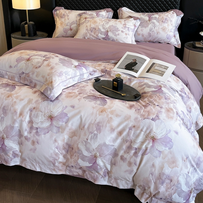 91家纺网 家纺一手货源 找家纺 （总）润锦云 2026新款A类长绒棉纯棉数码印花宽边四件套