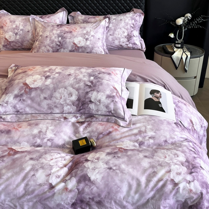 91家纺网 家纺一手货源 找家纺 （总）润锦云 2026新款A类长绒棉纯棉数码印花宽边四件套