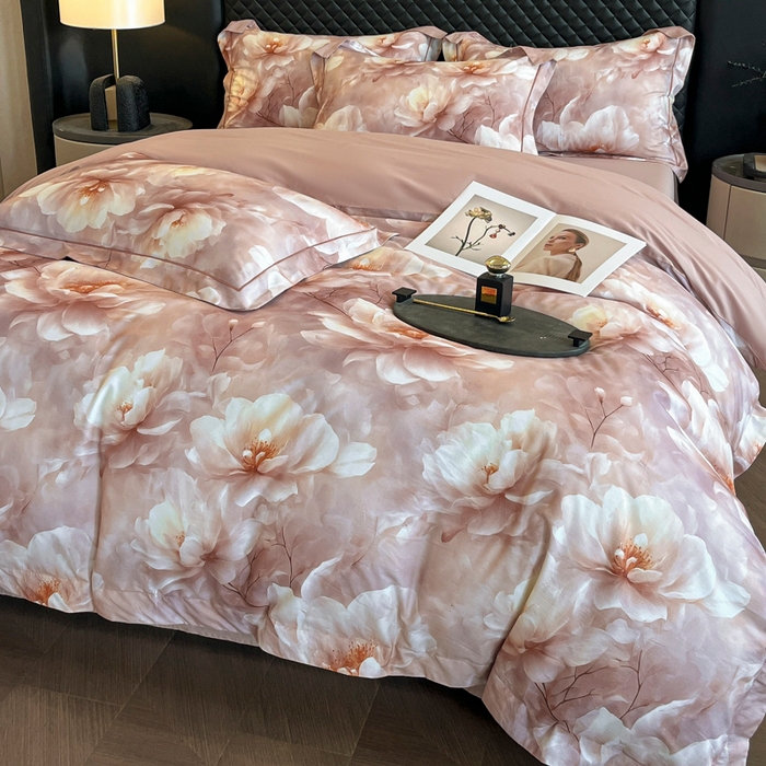 91家纺网 家纺一手货源 找家纺 （总）润锦云 2026新款A类长绒棉纯棉数码印花宽边四件套