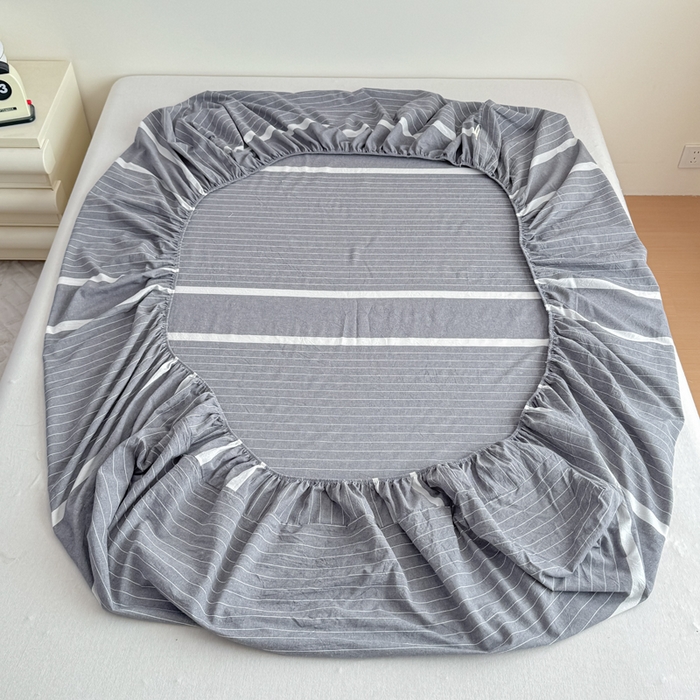 91家纺网 家纺一手货源 找家纺 佑佳家纺 2026新款全棉色织床笠款四件套 灰色空间