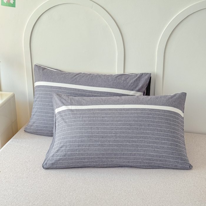 91家纺网 家纺一手货源 找家纺 佑佳家纺 2026新款全棉色织床笠款四件套 灰色空间