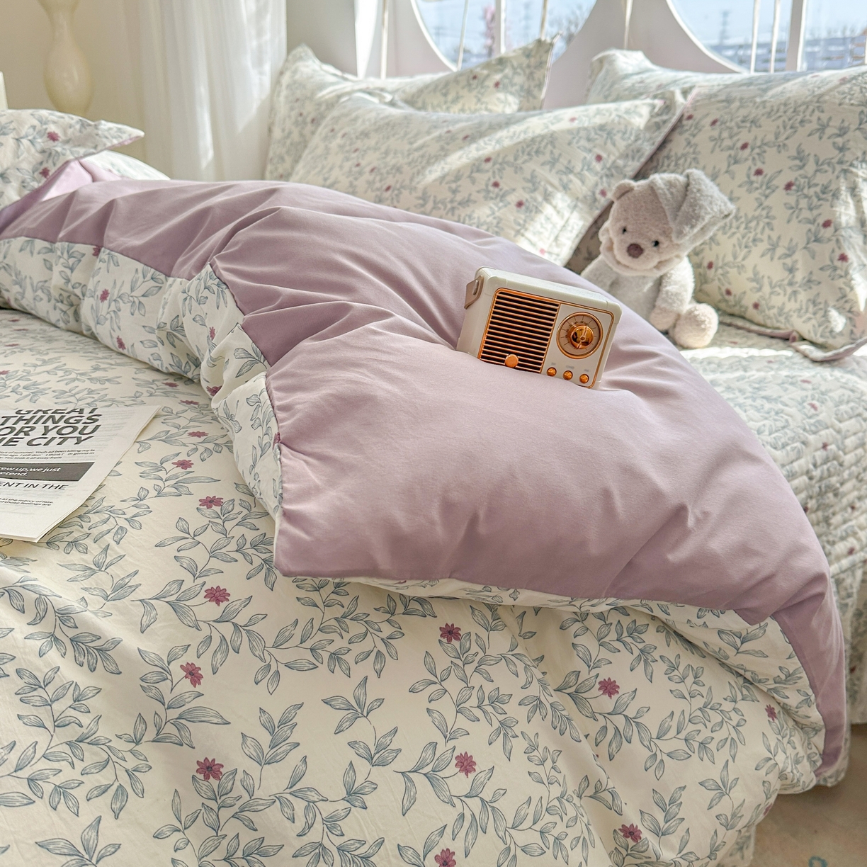 91家纺网 家纺一手货源 找家纺 花满路 2026新款床盖四件套 兰花梦