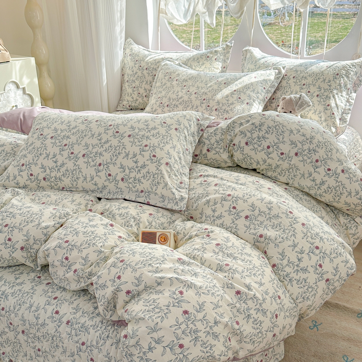 91家纺网 家纺一手货源 找家纺 花满路 2026新款床盖四件套 兰花梦