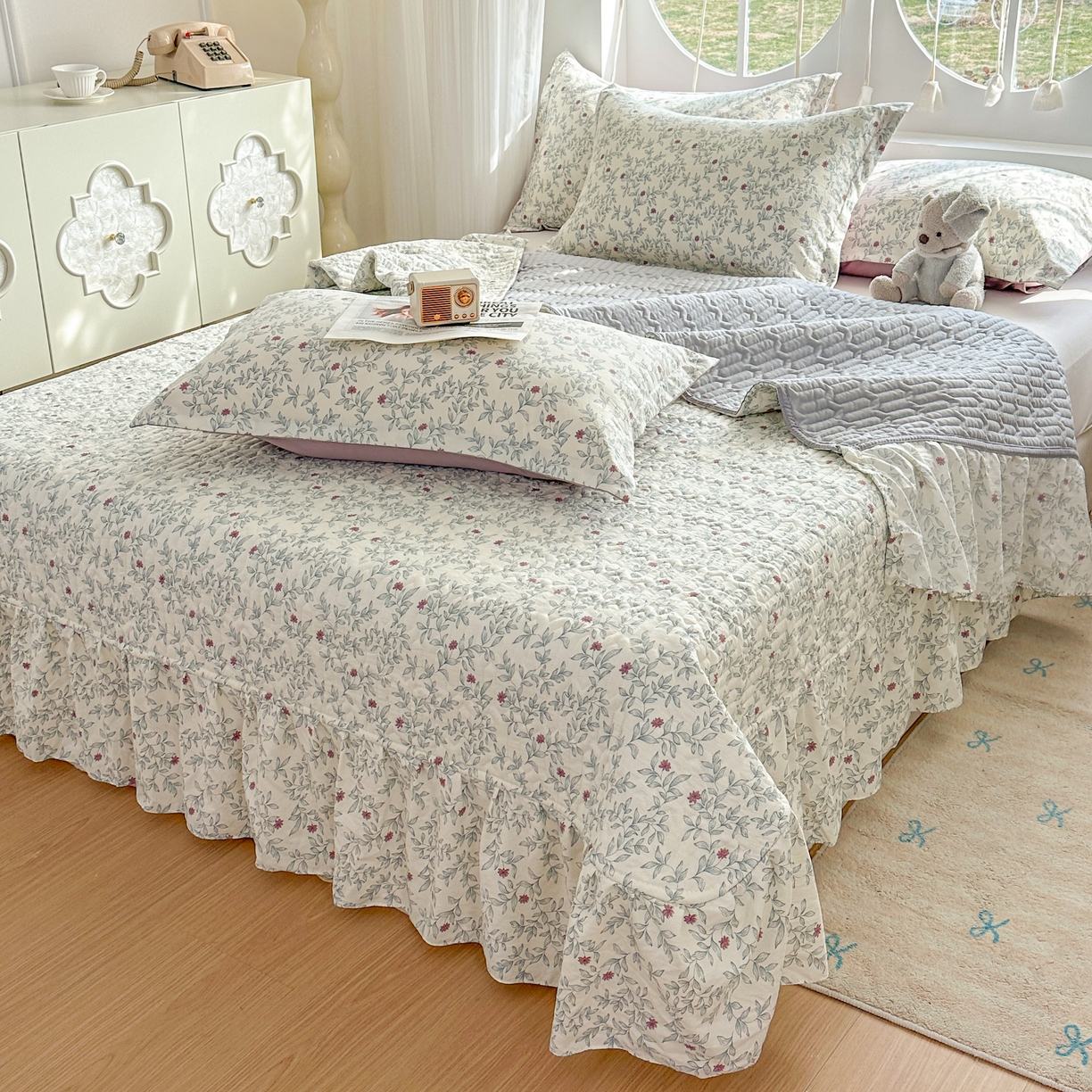 91家纺网 家纺一手货源 找家纺 花满路 2026新款床盖四件套 兰花梦