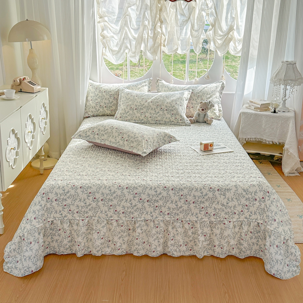 91家纺网 家纺一手货源 找家纺 花满路 2026新款床盖四件套 兰花梦