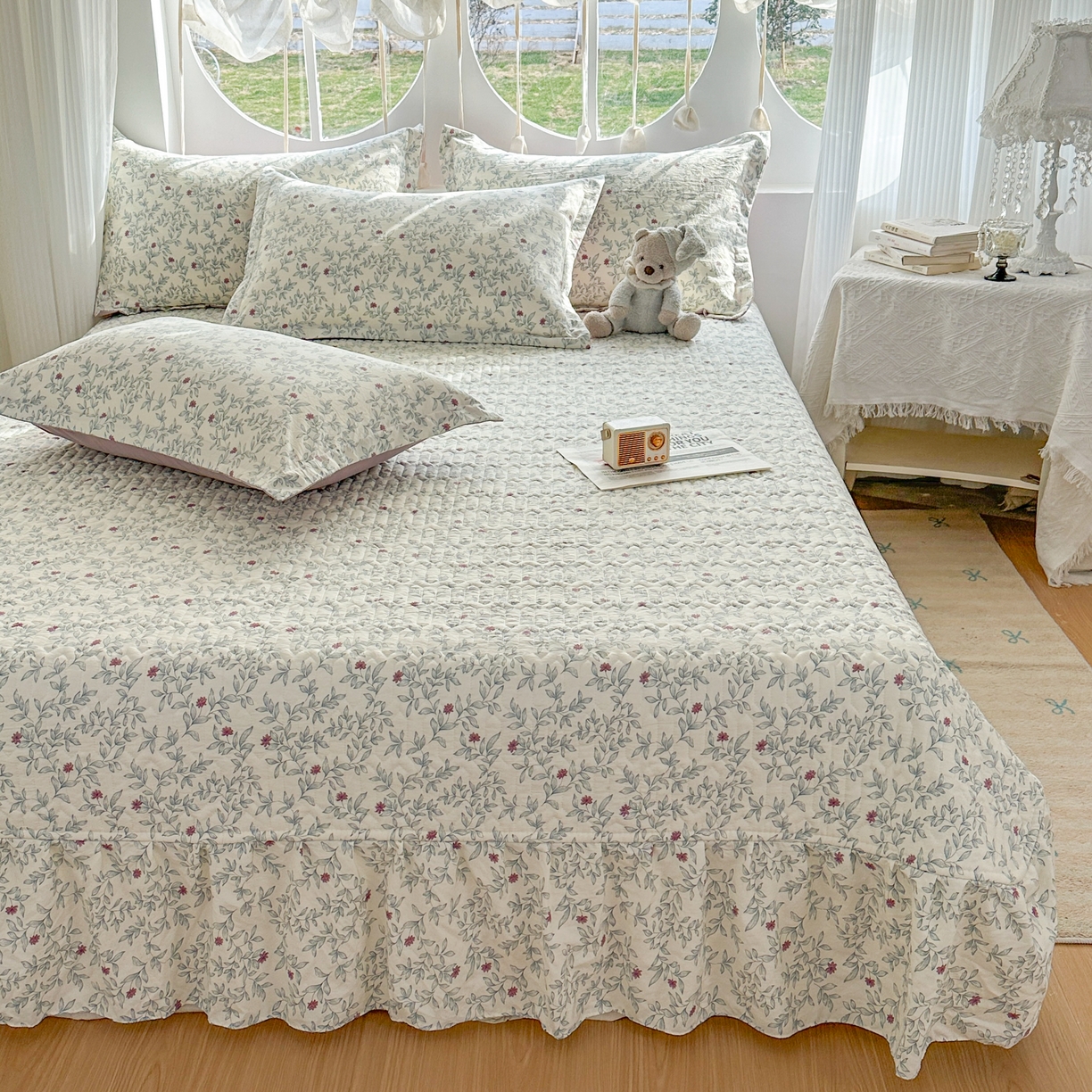 91家纺网 家纺一手货源 找家纺 花满路 2026新款床盖四件套 兰花梦