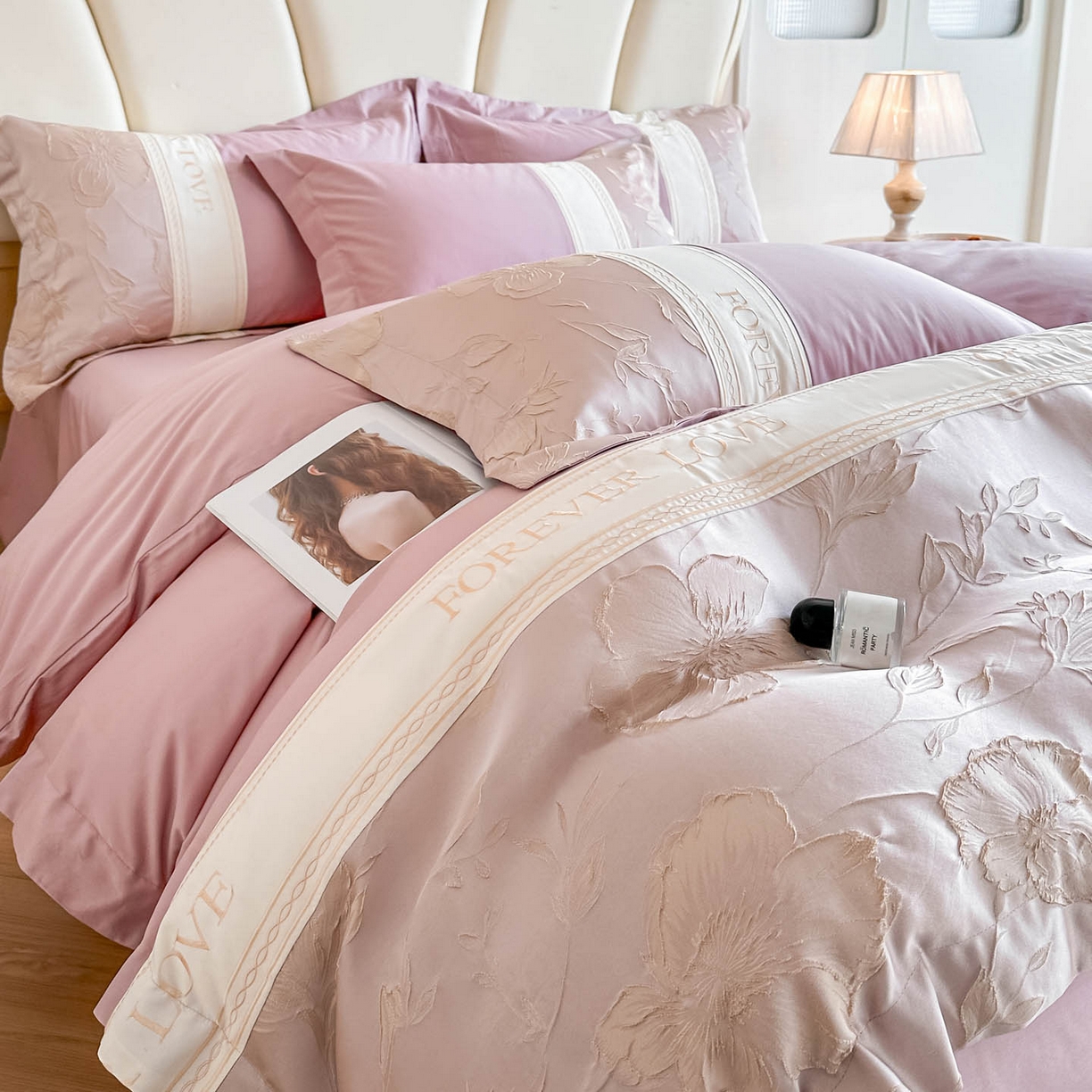 91家纺网 家纺一手货源 找家纺 （总）润锦云 2026新款大热款220克全消光刺绣牛奶绒四件套-向阳花开