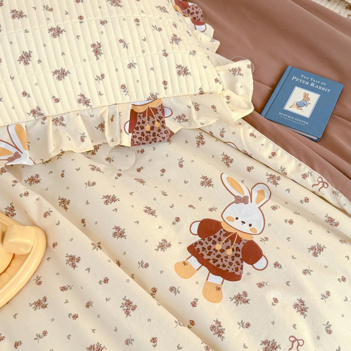 91家纺网 家纺一手货源 找家纺 归属 2026春夏新款古法仿棉床盖夏被四件套夏凉被空调被系列 啵啵兔儿