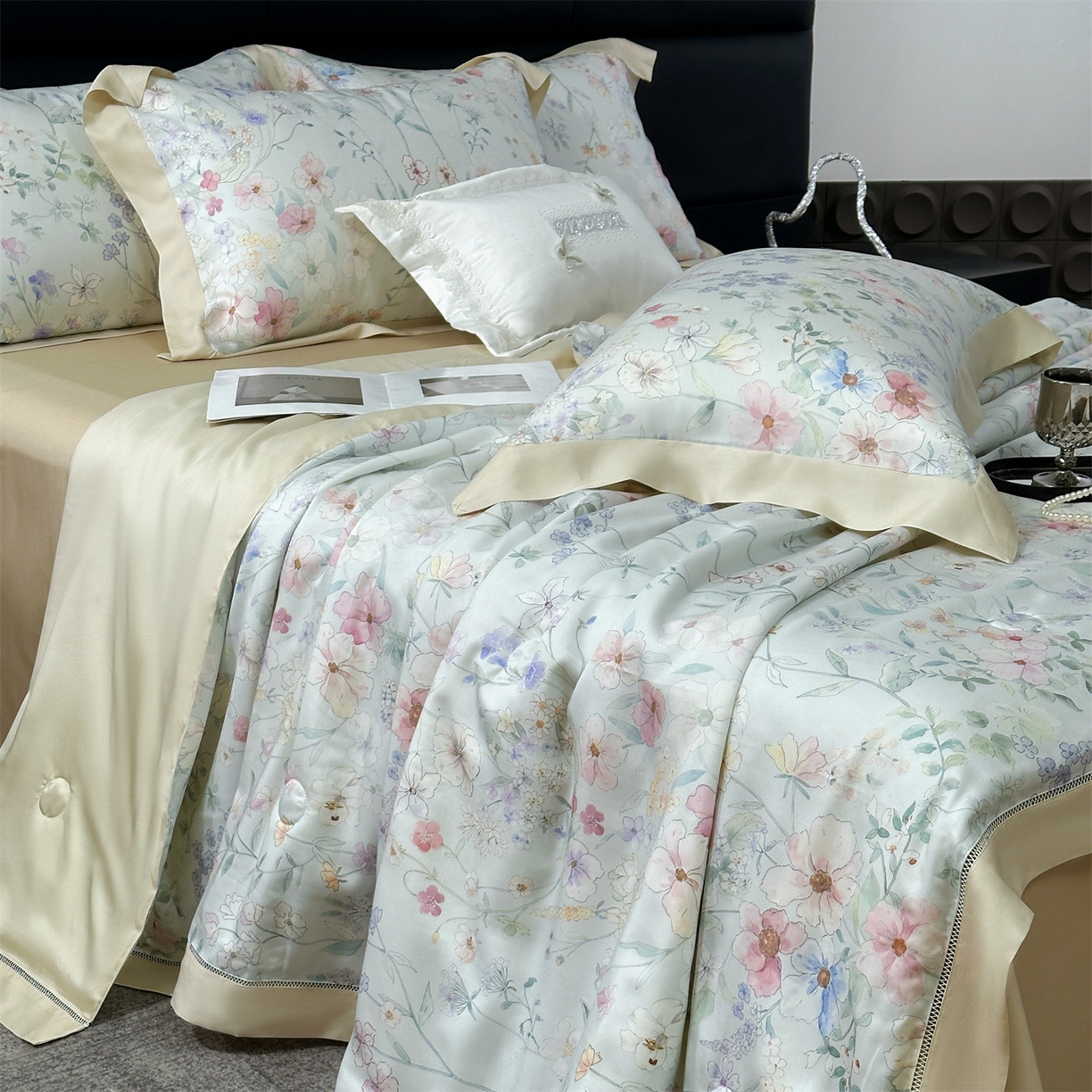 91家纺网 家纺一手货源 找家纺 （总）岚司羽 2026春夏新款50天丝夏被四件套夏凉被空调被系列