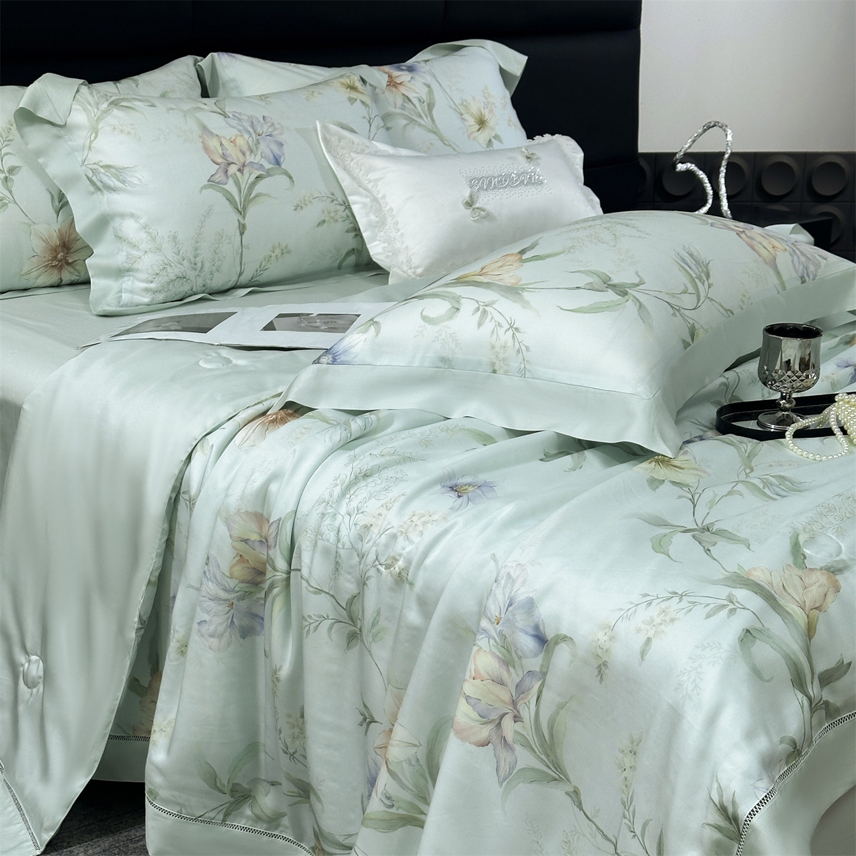 91家纺网 家纺一手货源 找家纺 岚司羽 2026春夏新款50天丝夏被四件套夏凉被空调被系列 沐慕