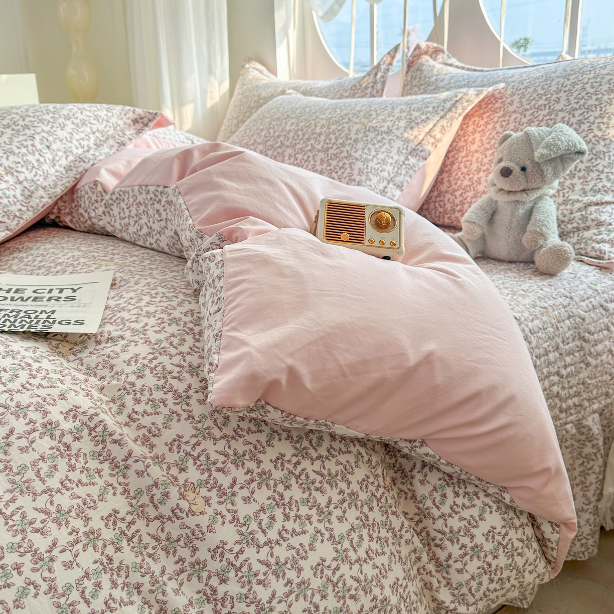 91家纺网 家纺一手货源 找家纺 花满路 2026新款床盖四件套 绿野仙兔