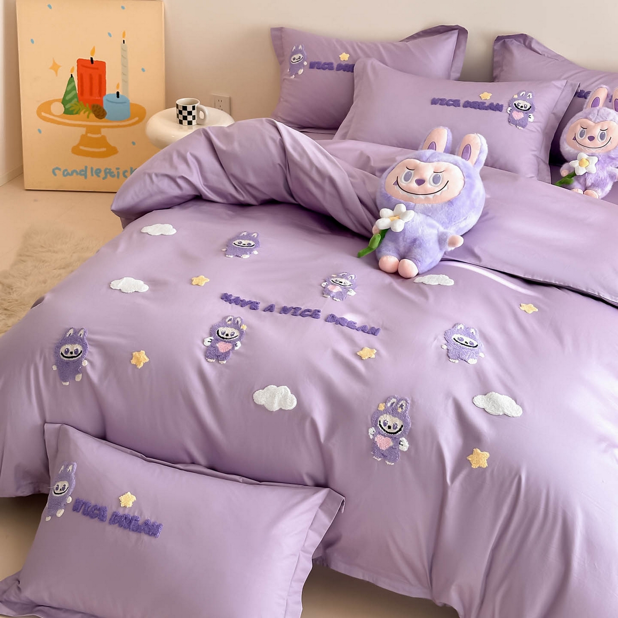 91家纺网 家纺一手货源 找家纺 （总）润锦云 2026新款卡通款-A类全棉纯棉毛巾绣四件套